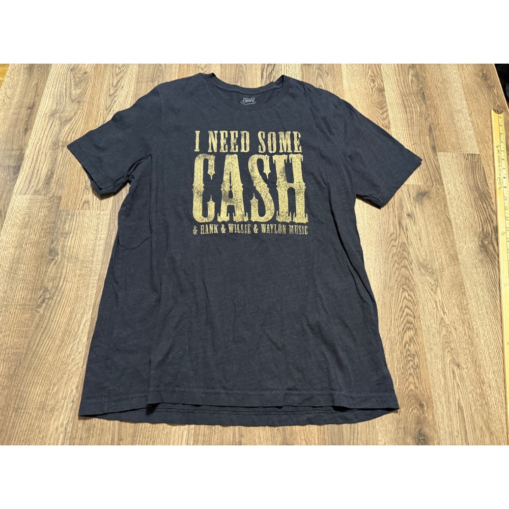 Grand Ole Opry I Need Some Cash T Shirt Mens XL Black Adult Johnny Cash Graphic